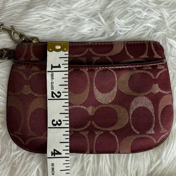 COACH Burgundy Signature Canvas Wristlet - Picture 8 of 8